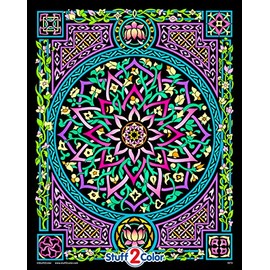 Lotus - Fuzzy Velvet Detailed Coloring Poster (All Ages Coloring Fun - Poster Arrives Uncolored) Great for Quiet Time Activity