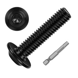 M6-1.0 x 45mm Flange Button Head Hex Socket Cap Bolts Screws, 304 Stainless Steel 18-8, Allen Socket Drive, Black Finish, Full Thread, Screwdriver Bit Included, 25 PCS