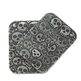 Cryfokt Skull Pattern Fidget Slider, Magnetic Metal ADHD Stress Relief Push Slider Portable EDC Casual Fidget Toy, Anxiety Fidget Sensory Toys Office Desk Toys, Cool Stuff for Men