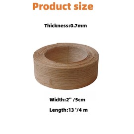 ebpsneer Red Oak Wood Veneer Edge Banding Roll,2 inch X 13 ft Iron-On Pre-Glued Edging Tape with Hot Melt Adhesive,Ideal for Plywood, Furniture, Drawers, Shelves Renovation