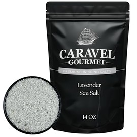 Lavender Infused Salt with Distinct Aroma and Flavor – Premium Lavender Cooking Salt for Roasting, Salad, Rubs, and, Marinade – 14 oz Refill Pouch by Caravel Gourmet
