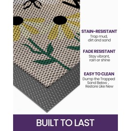 DEXI Front Door Mat Outside Entrance Welcome, Spring Summer Froral Entryway Doormat Dirt Trapper, Heavy Duty Non Slip Entry Mats for Patio Garage Porch Home Decorative, 23x35 Bee and Flower