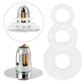 Upgraded Universal Bathroom Sink Stopper with Drain Strainer, Stainless Steel Bathtub Sink Drain Stopper Anti-Clogging Bullet Core Push Type Basin Pop Up Drain Filter for 1.02~1.96" Drain Holes (1PC)