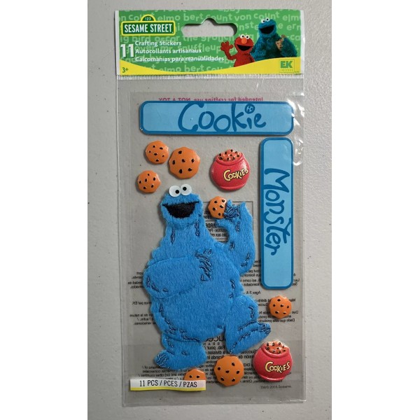 Jolee's Boutique Sesame Street COOKIE MONSTER Scrapbooking Sticker Jolee's EK