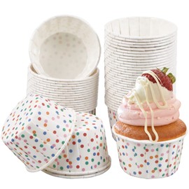 Joyan Pack of 50 Cupcake Cases Muffin Mould Paper Muffin Cases Paper Greaseproof White Disposable Wedding Type