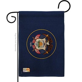 Ornament Collection G191545-DB Utah Burlap Americana States Impressions Decorative Vertical 13" x 18.5" Double Sided Garden Flag