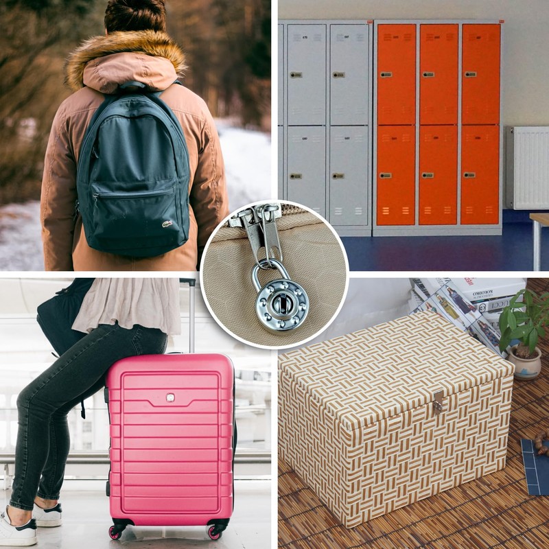 5 Pack Diary Padlock, Mini Locks with Keys, Tiny Luggage