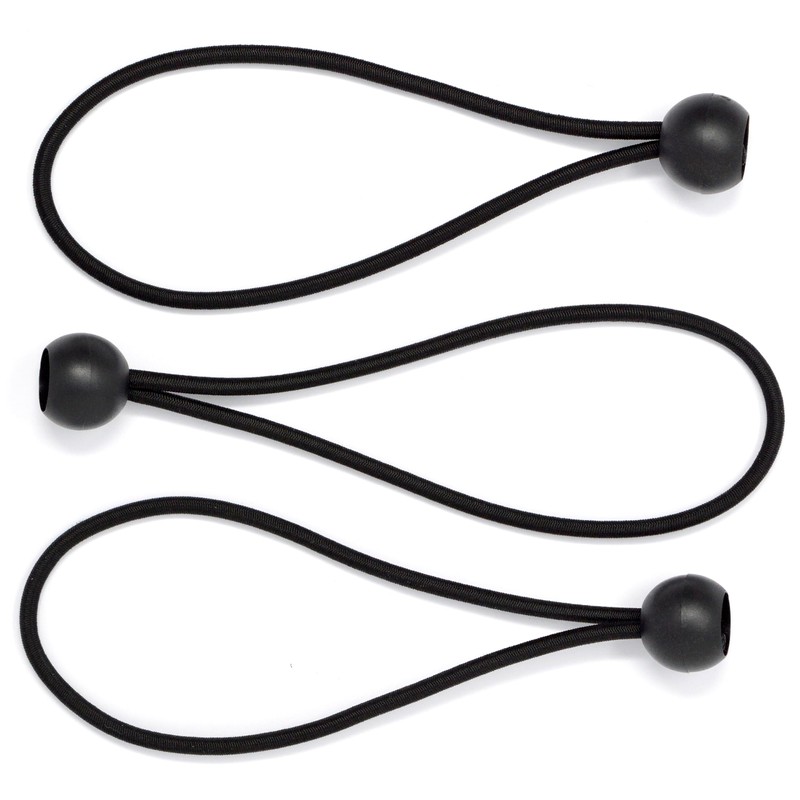 SimSpace 20 Pack Bungee Cords - Convenient Black Netted Bag,