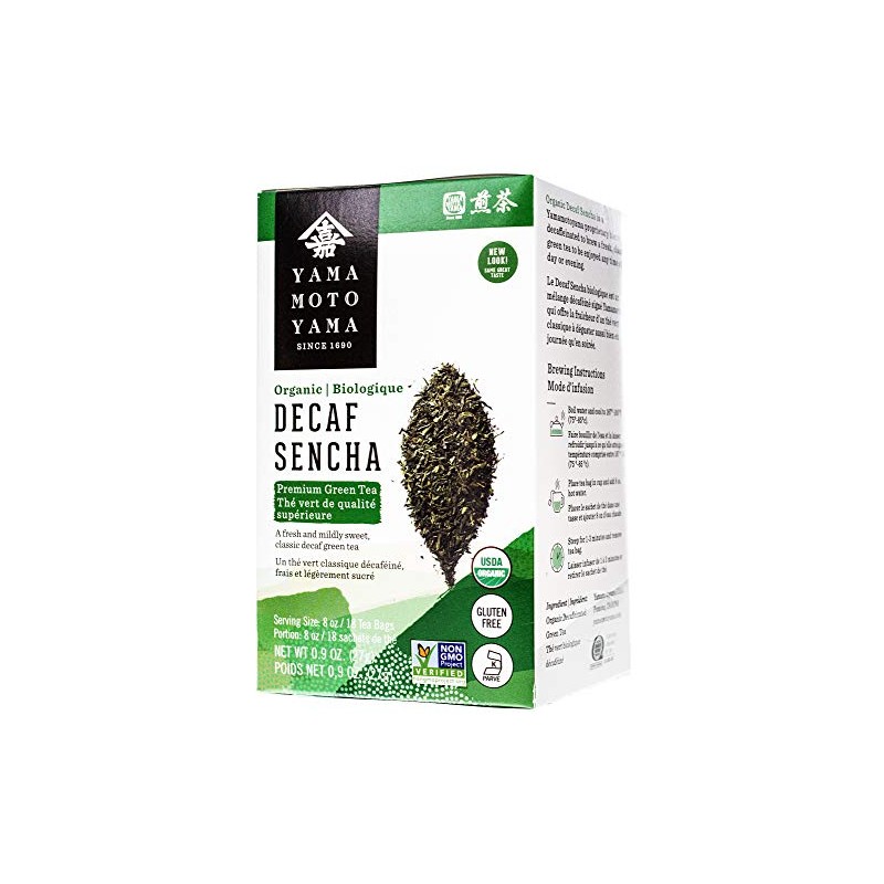 Yamamotoyama Organic Decaf Sencha Green Tea Bag, 18 ct (1