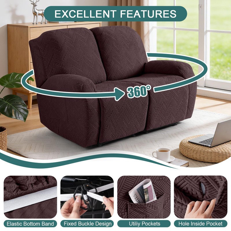 Ruaozz Recliner Sofa Covers Recliner Chair Covers Loveseat Recliner Slipcovers