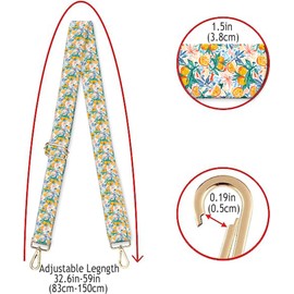 AURASWAY Purse Straps Rose Gold Buckles Wide Shoulder Strap,Fashion Adjustable Replacement Belt for Crossbody Canvas Bag Handbag(Colorful Orange