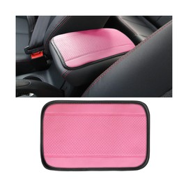 XINLIYA Auto Center Console Pad, PU Leather Car Armrest Seat Box Cover, Waterproof Non Slip Soft Armrest Box Cushion Protector, Car Accessories for Women Men, Universal for SUV, Truck, Van (Pink)
