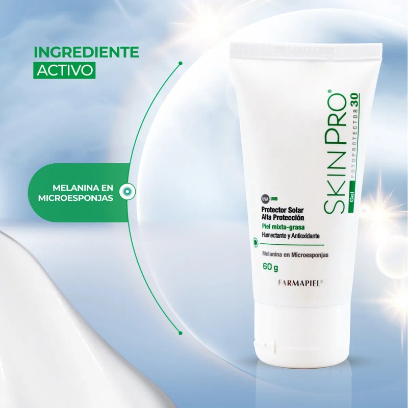 Gel Fotoprotector 30 Fps Rápida Absorción Skinpro Gel 60 G