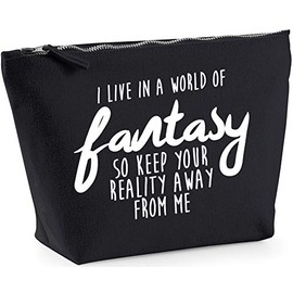 Hippowarehouse I live in a world of fantasy so keep your reality away from me printed make up cosmetic wash bag 18x19x9cm