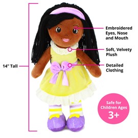 Playtime by Eimmie 14" Soft Baby Doll - Plush Rag Dolls for 2 Year Old Girls & Boys, Toddler & Infants - Kaylie - Soft Dolls for Girls - Baby First Doll - Cloth Dolls for Toddlers - Soft Plush Doll