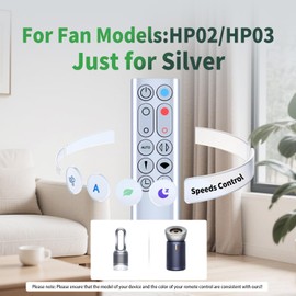 HP02 HP03 New Remote Control Replacement for Dyson HP02 HP03 Pure +Cool Link Air Purifier Tower Fan (Color: Silver)