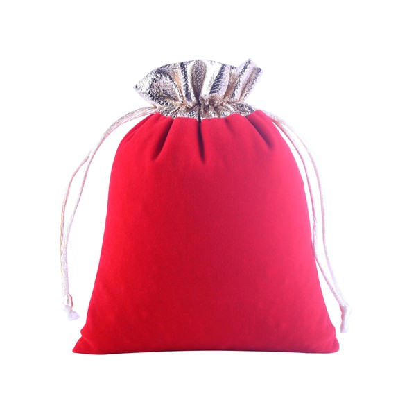 KONMAY Pack of 20 Red Soft Velvet Jewellery Bags with
