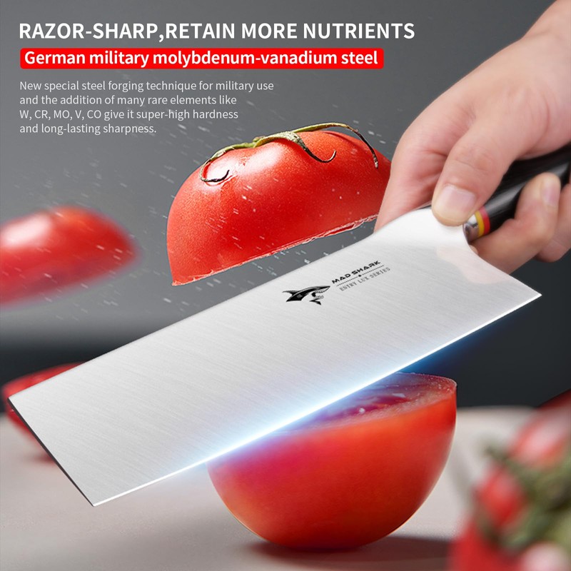 MAD SHARK 7 inch Kitchen Knife, Professional Sharp Vegetable Cleaver,