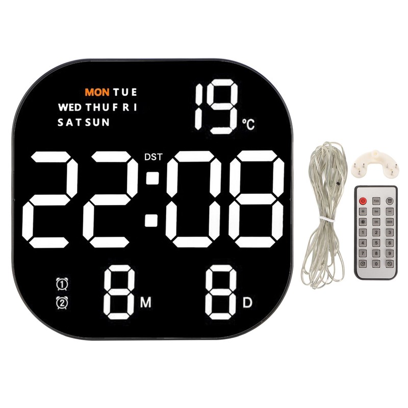 Digital Clock Large Screen LED USB 5V Remote Multifunctional Temperature
