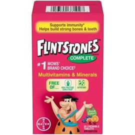 FLINTSTONES Complete Chewable Multivitamin for Kids, Aspartame-Free, with Vitamin A, C6, B12, C, D, e, & Calcium 80 count
