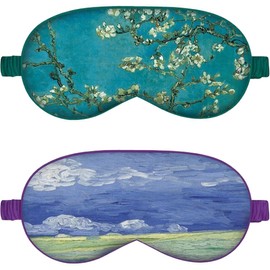 Pack of 2 Mulberry Silk Sleeping Mask Both Sides Real Silk, Adjustable Eye Mask for Women