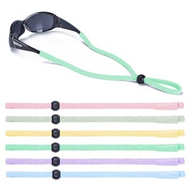 SHINKODA Macaron Sunglasses Retainer Strap Sports Glasses Keeper Band to Keep Glasses on Head Outdoor Eyeglass Neck Holder Sunglasses Cord for Women - Pack of 6