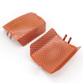 Americruise Motorcycle 1 Pair Chrome Front Caliper Brake Screen Inserted Covers Caliper Guards for Harley Touring Road King Electra Street Glide FLHT FLHX & V-Road Models (Orange)