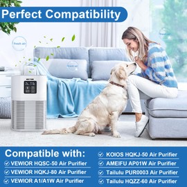 2 Pack A1 Replacement Filter Compatible with VEWIOR A1 Air Purifier HQSC-50, HQKJ-80, AMEIFU AP01W, KOIOS HQKJ-50 Air Purifier, Tailulu PUR0003 HQZZ-60 Air Purifiers, H13 True HEPA Air Cleaner Filter