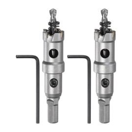 HARFINGTON 2pcs Metal Hole Saw TCT Carbide Cutter 19mm / 3/4" Dia for Stainless Steel, Metal, Aluminum Alloy, Copper, Brass, Plastic