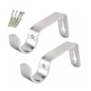 WARESHARK 2 x Heavy Duty Metal Curtain Pole Bracket Holder
