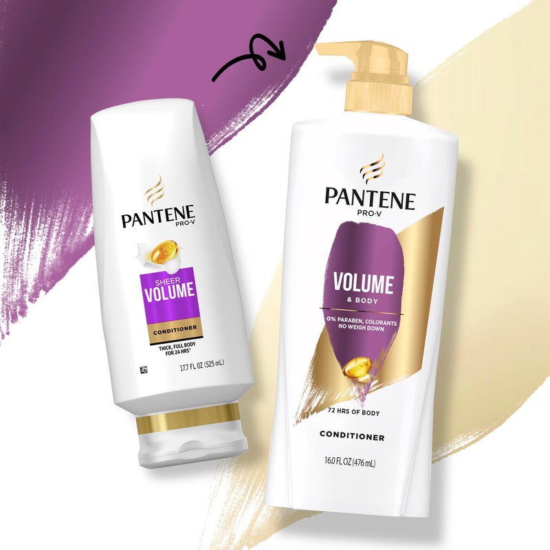 Pantene Conditioner for Fine Hair, Volume & Body, Safe for