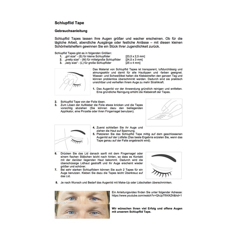 Schlepflid Tape® "pretty size" (M) eyelid lift without surgery [240