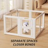LoveTail Clear Acrylic Dog Playpen Indoor,Transparent Dog Pen,Easy to Assemble