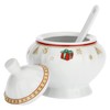 LA PORCELLANA White Sugar Bowl with Spoon Christmas Edition