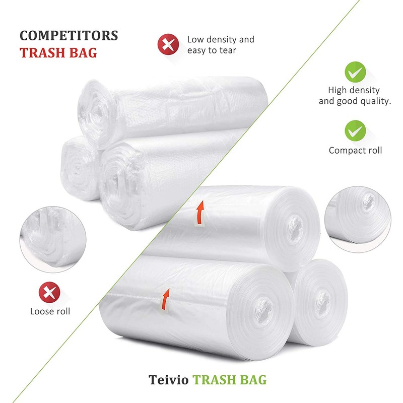 6 Gallon 220 Counts Strong Trash Bags Garbage Bags by