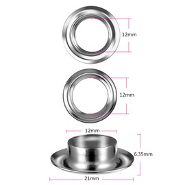 Grommet Tool Kit, 100 Sets Grommets Eyelets Kit Grommet Setting Tool for Tarpaulin Fabric Curtains (1/2 Inch Inside Diameter)