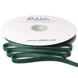 Ribbli Forest Green Velvet Ribbon 3/8 Inches Continuous 25 Yard Spool Forest Green Christmas Ribbon for Gift Wrapping Crafts Home Decor