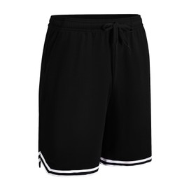 LeeHanTon Mens Bike Shorts, Soft Tennis Shorts with Quick Dry for Sports, High Waist Hiking Shorts Black Size XL