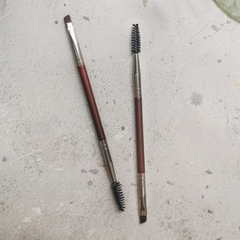Dual-Ended Eyebrow & Eyelash Beauty Tool Brush (Cover & Spoolie) Brown 10ea
