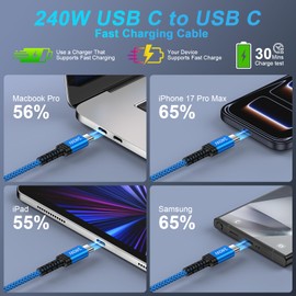 240W Samusng Charger Super Fast Charging Cord 2Pack USB C to Type C Cable
