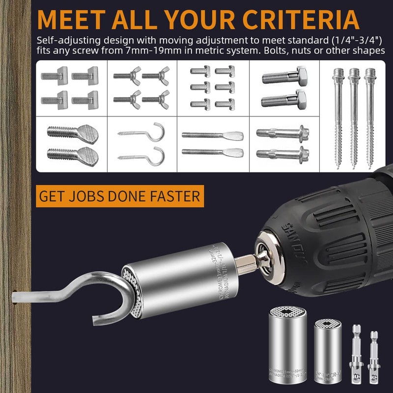 Universal Socket Set (7-19mm 11-32mm) Super Socket For Unscrew Any