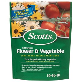 Scotts All Purpose Flower and Vegetable Continuous Release Plant Food, For Outdoor In-Ground Plants, 3 lb.