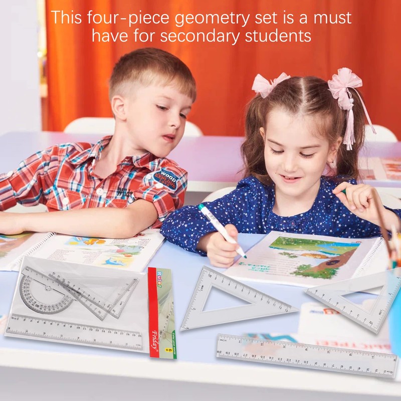 Geometry Sets Maths Set Protractor Set 4Pcs Maths Sets for