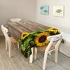 Walmsco Tablecloth Brown Wooden Board Sunflowers Decor For Dining Room