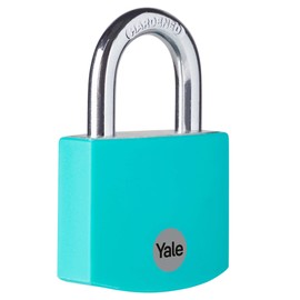 Yale - YE3B/32/116/1/TE Standard Security 32mm Aluminium Padlock - Teal - Open Hardened Steel Shackle - 3 Keys