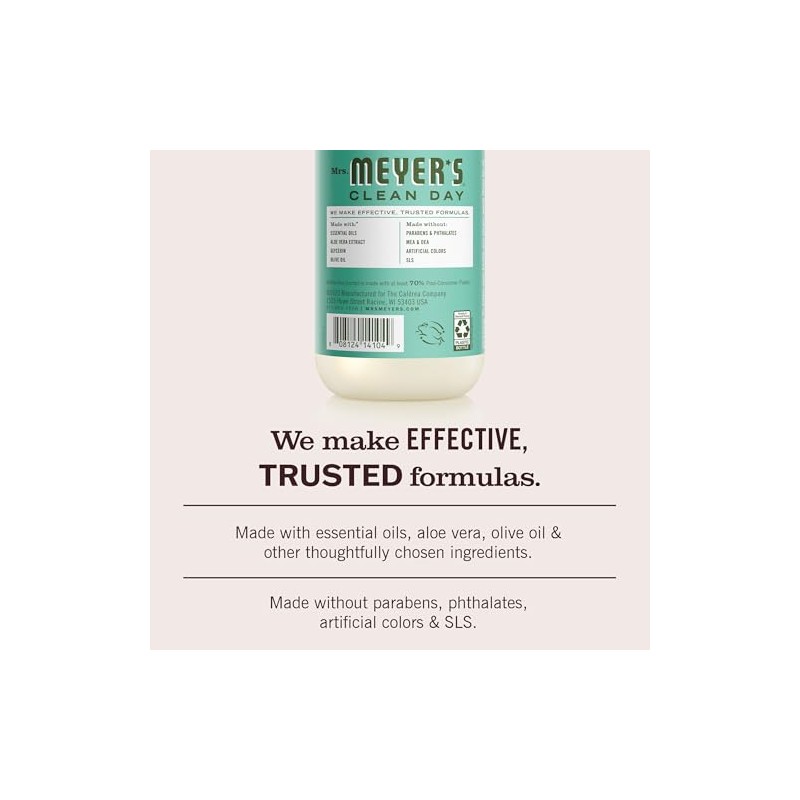 Mrs. Meyerâ€™s Clean Day Liquid Hand Soap, Basil Scent, 12.5