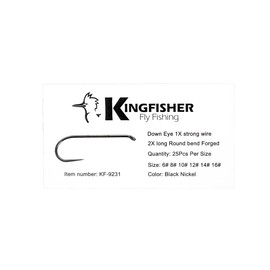 Kingfisher Fly Fishing Standard Nymph Fly Tying Hook Barbless, #14
