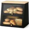 Urackify Bread Box for Kitchen Countertop – 2-Tier Bread Storage