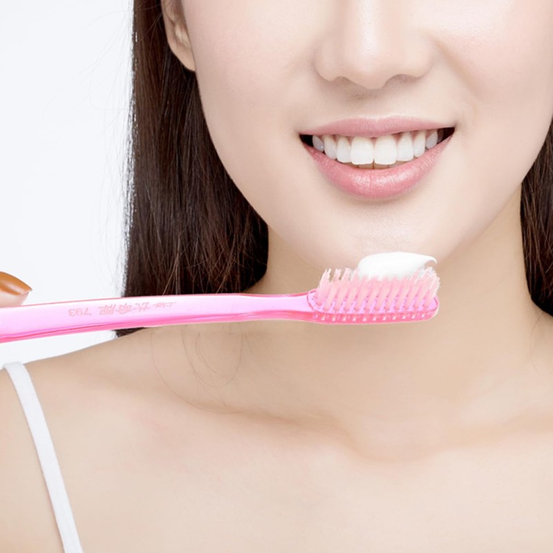 Healeved 10pcs Large Head Travel Toothbrushes for Adults Firm Plastic