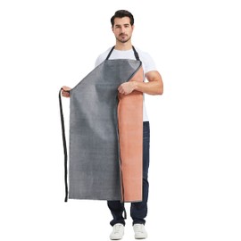 Nanxson Men's Waterproof Apron Thick Rubber Apron Adjustable Work Apron Butcher Apron, red